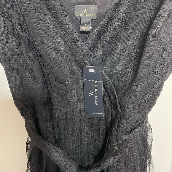 🌟 Worthington Black Lace & Gold Ombré Pleated Dress – Size 8 🌟 - Picture 9 of 9